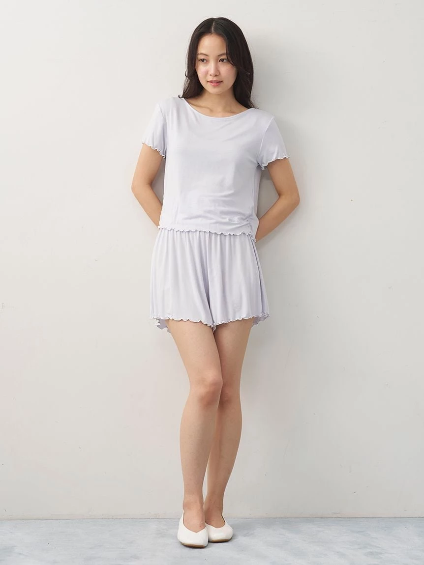 【接觸涼感】芭蕾風嫘縈抓皺 T-shirt PWCT264316