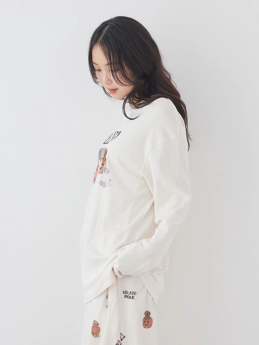 【HALLOWEEN】萬聖夜間遊行狗狗圖案長袖T-Shirt PWCT264328