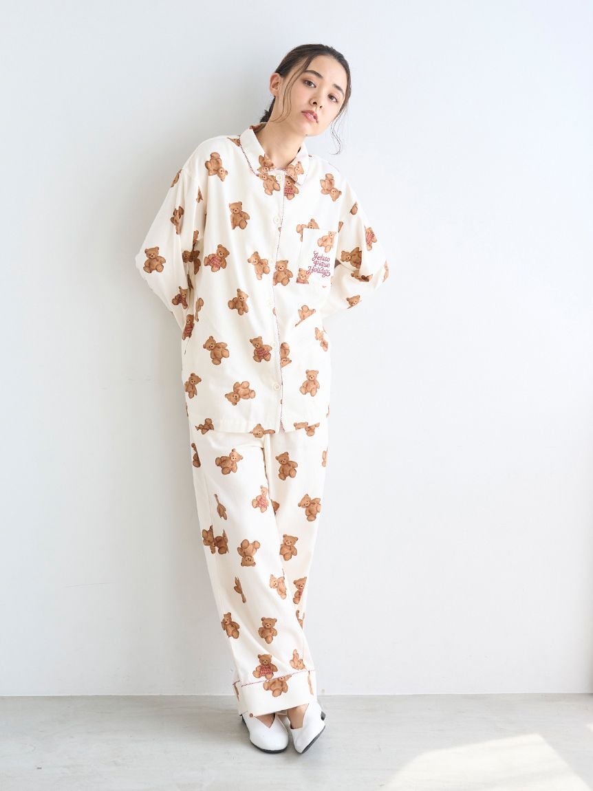 【HOLIDAY】小熊印花法蘭絨長褲 PWFP255336