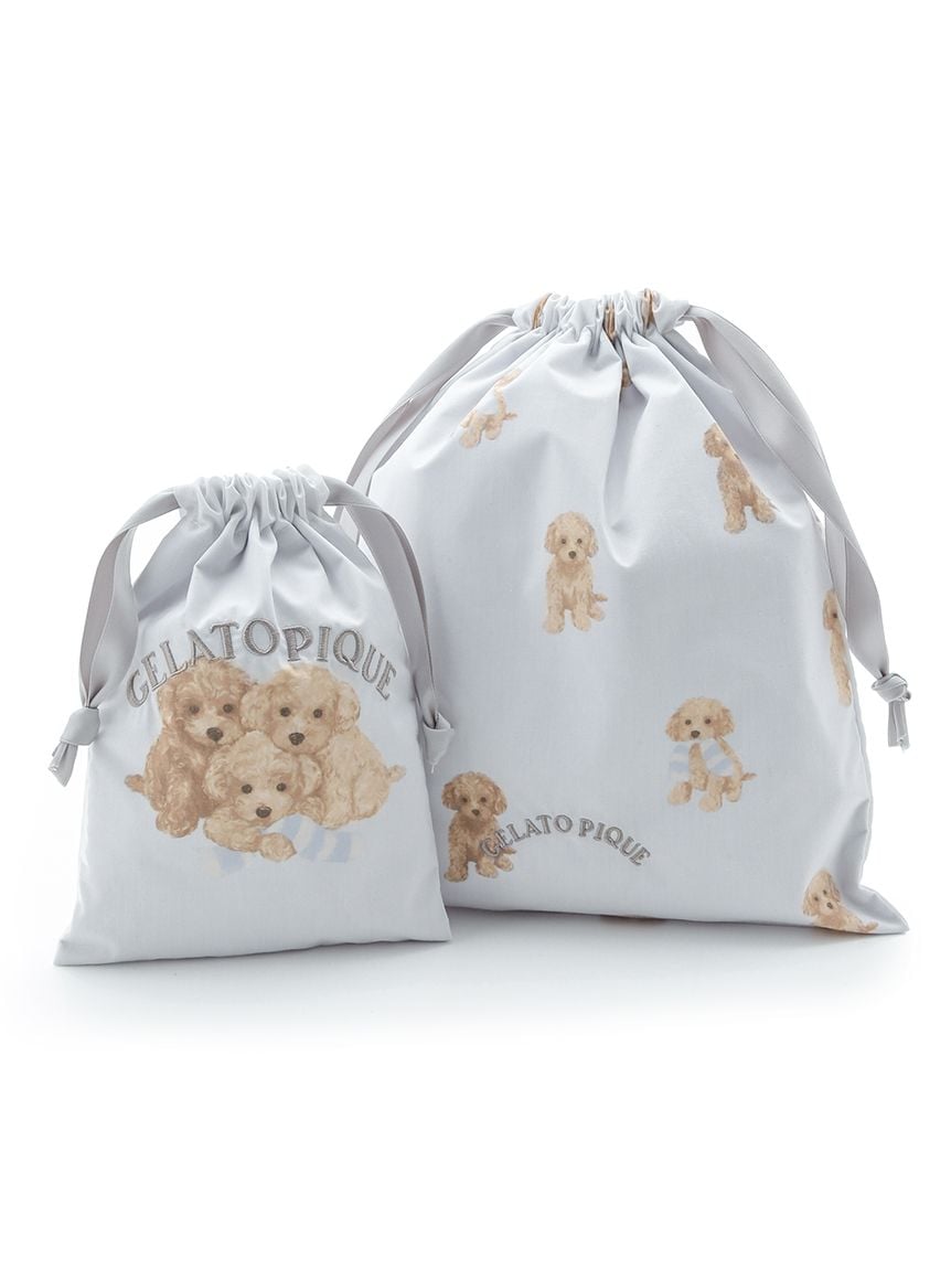 玩具貴賓犬印花抽繩袋套裝 PWGB251647-BLU