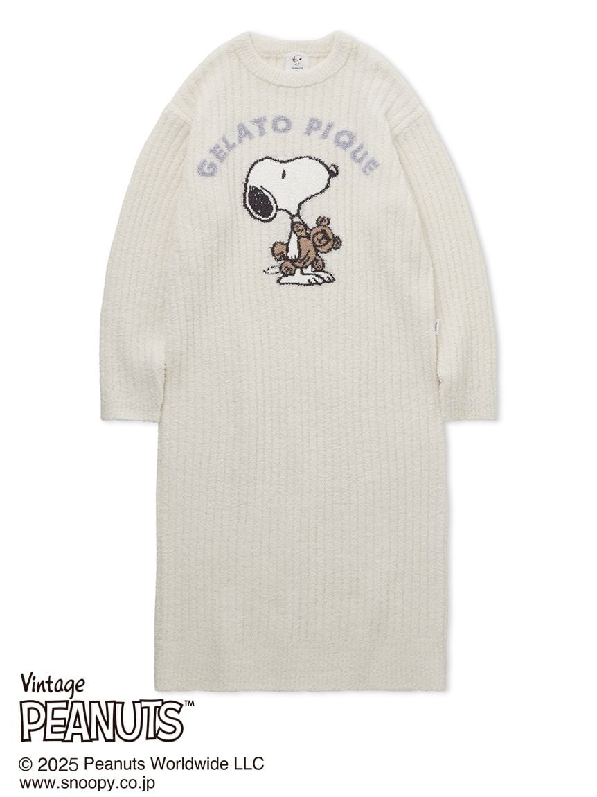 【PEANUTS】SNOOPY×BEAR 提花連身睡衣裙 PWNO251034-OWHT
