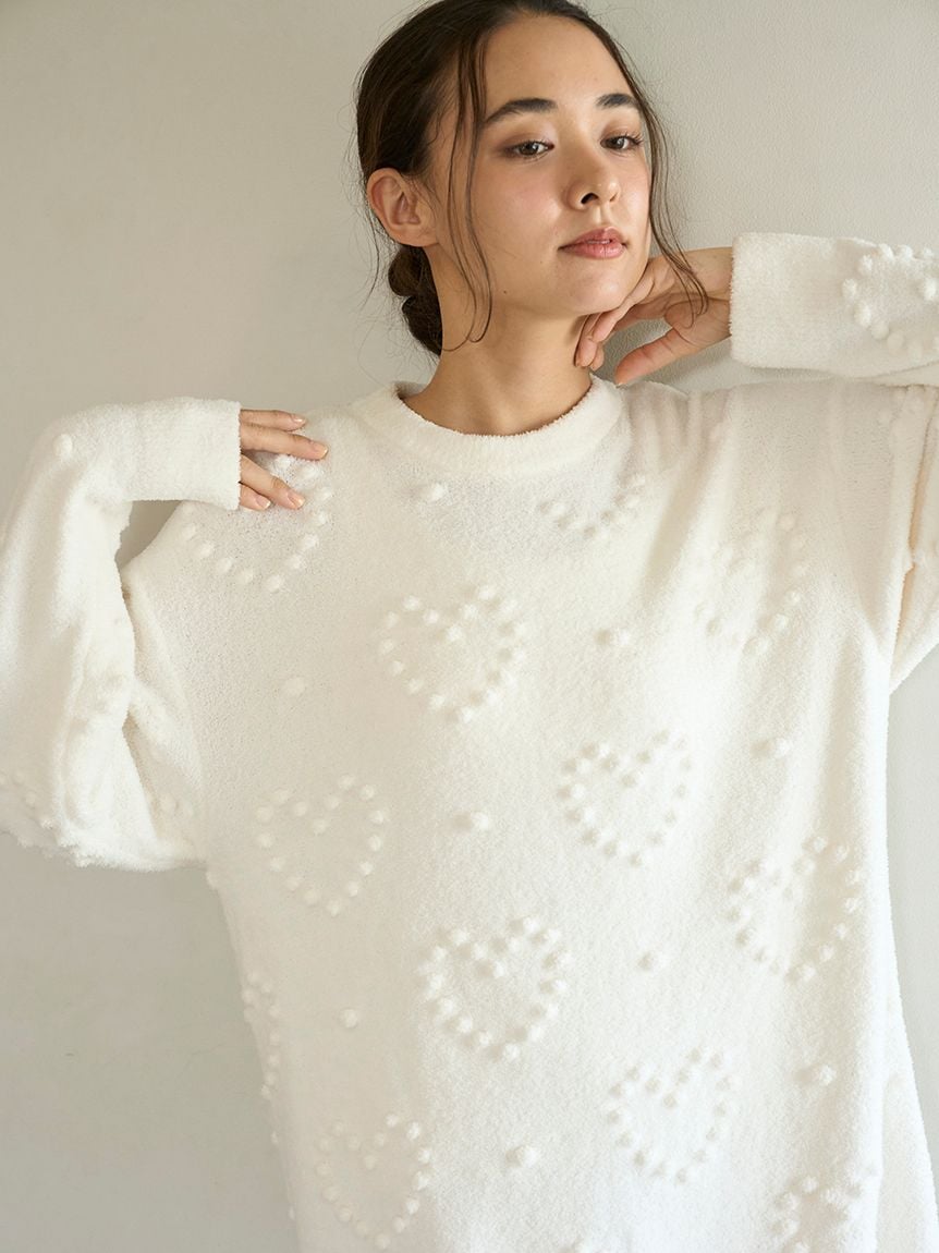 心形圖案針織連身睡衣裙 PWNO255033