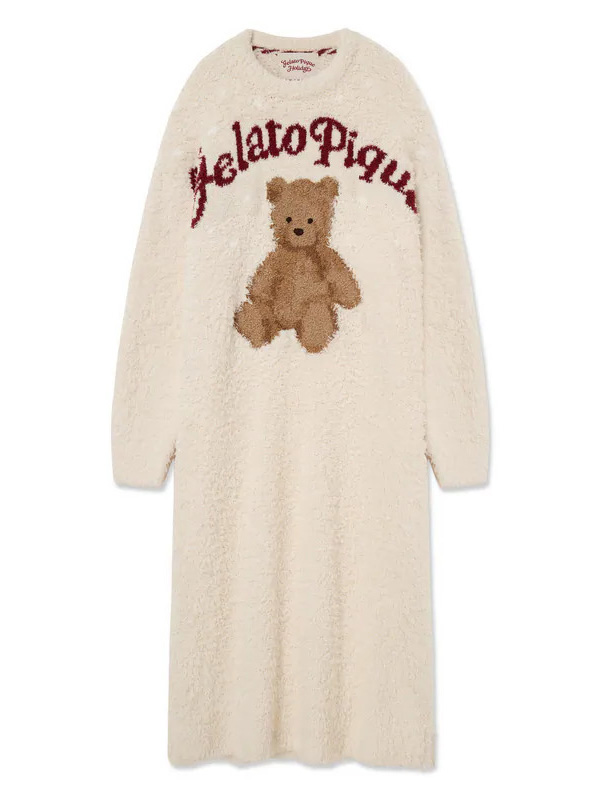 【HOLIDAY】GELATO小熊提花連身睡衣裙 PWNO255075