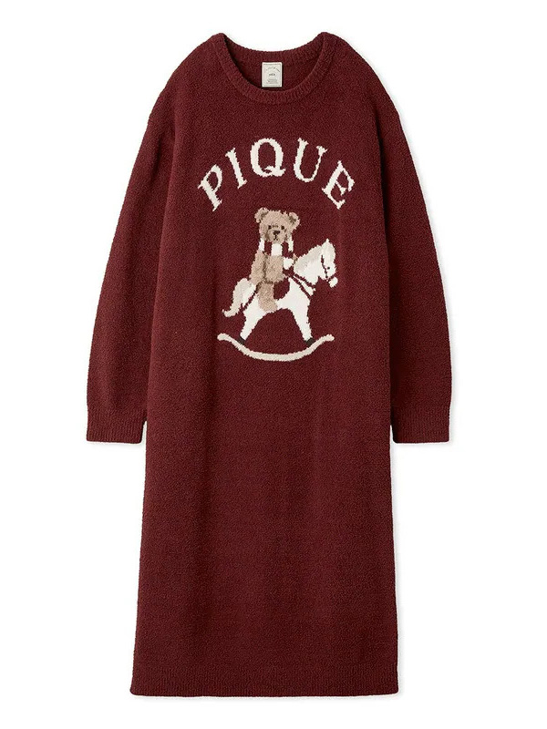 木馬小熊提花連身睡衣裙 PWNO255162