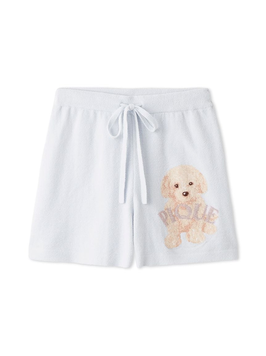 玩具貴賓犬提花短褲 PWNP251106-BLU