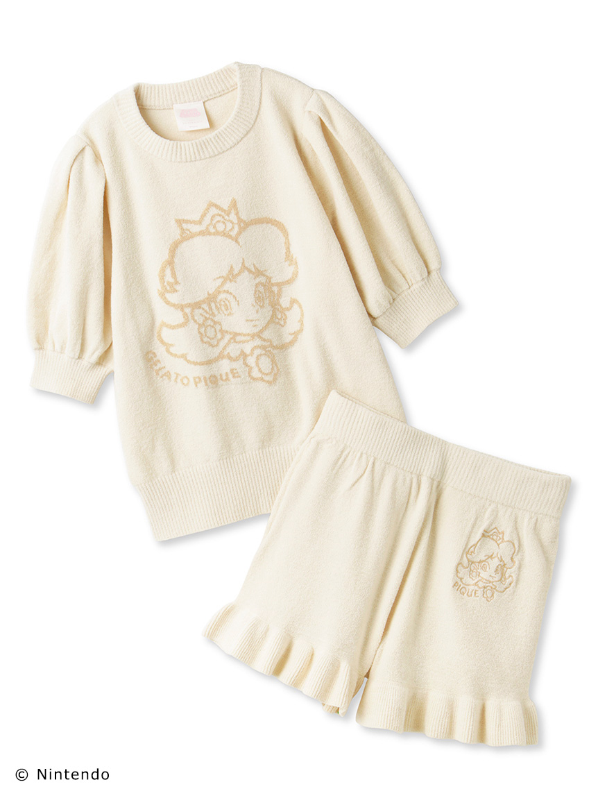 【PEACH COLLECTION】提花上衣&短褲套裝 PWNT241048-YEL