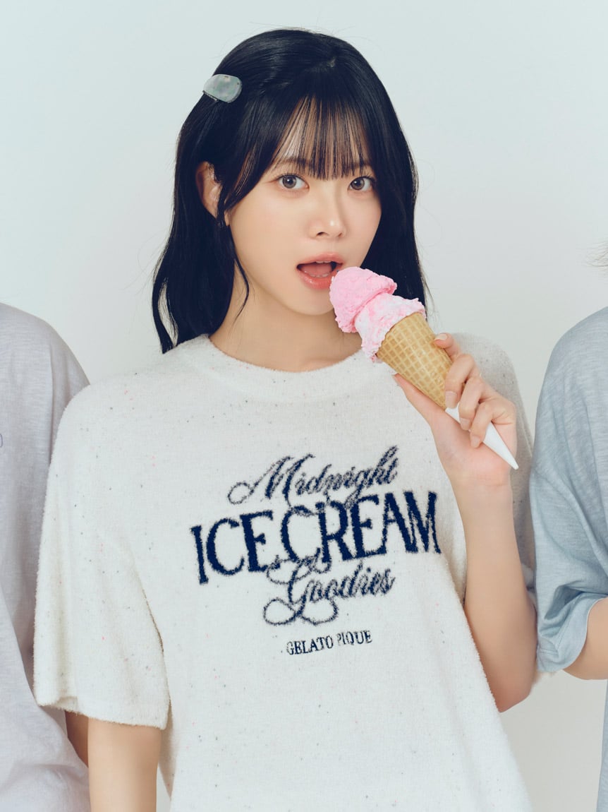 【COOL COLLECTION】【接觸涼感】ICE CREAM提花上衣&短褲 SET PWNT252050