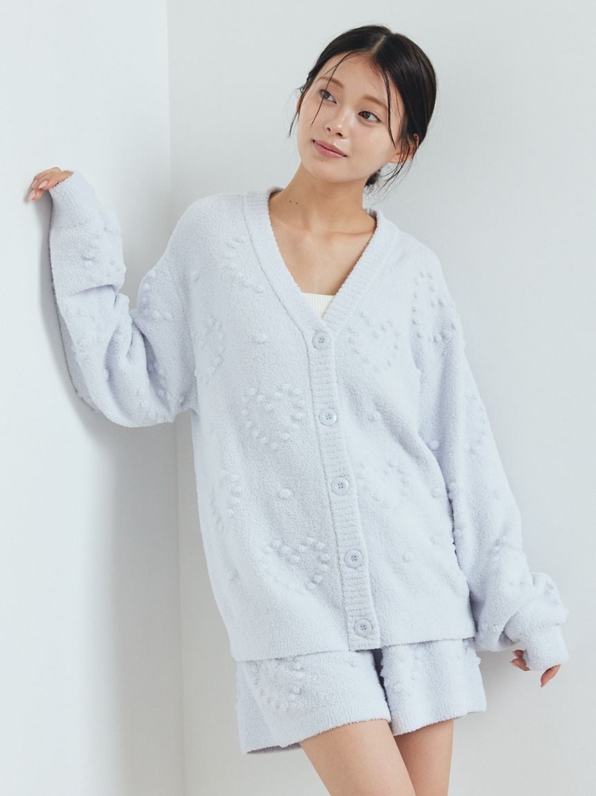 心形圖案針織開襟衫 PWNT255032