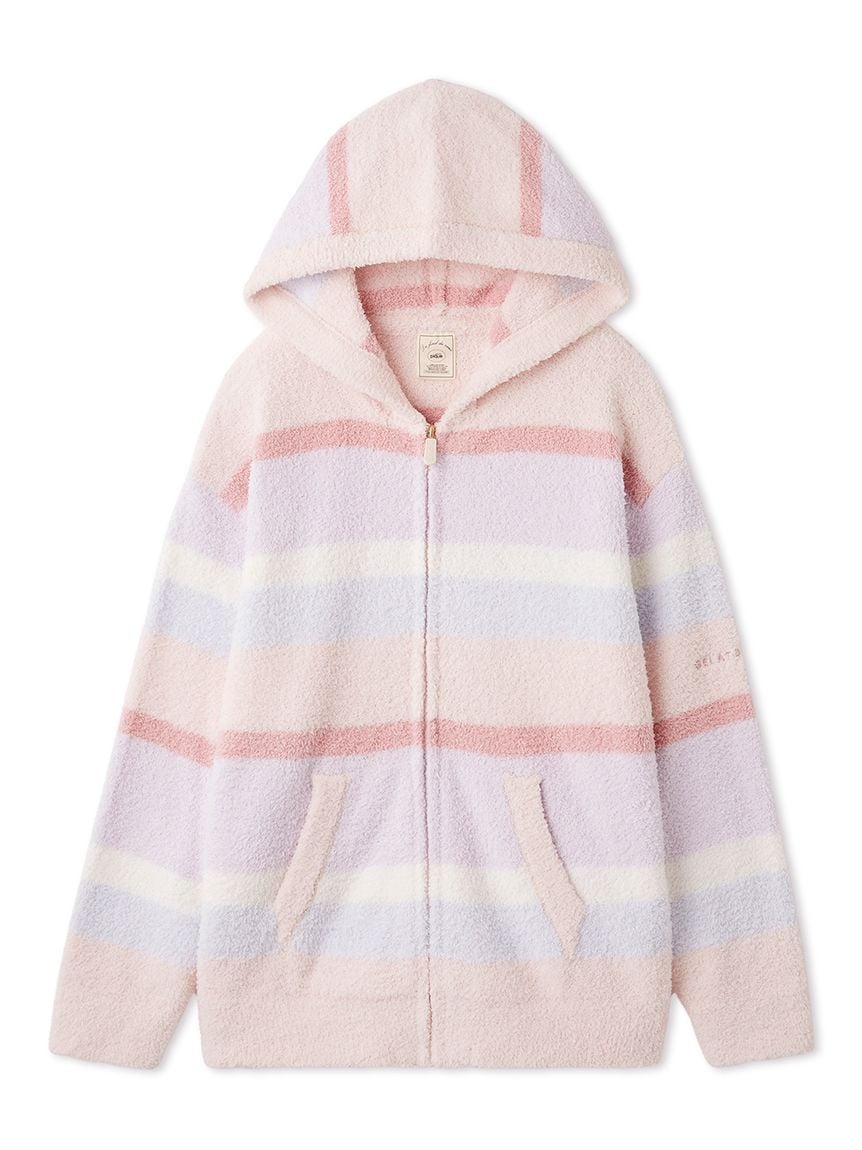 BABY MOCO彩色條紋連帽外套 PWNT255062-PNK