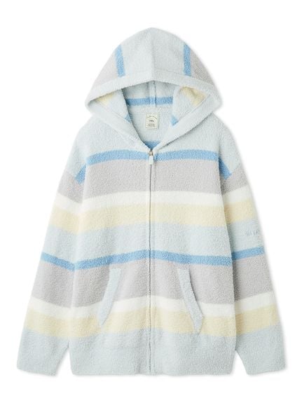BABY MOCO彩色條紋連帽外套 PWNT255062-BLU