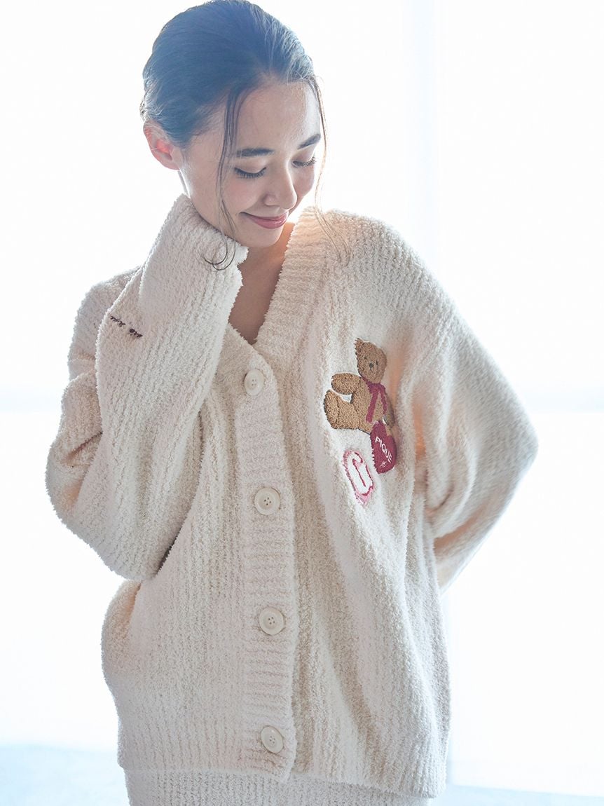 BABY MOCO 禮物小熊相良刺繡開襟衫 PWNT255128