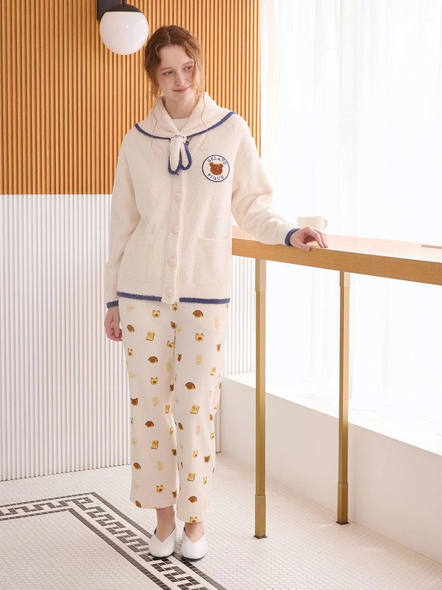 BABY MOCO動物麵包開襟衫＆圍巾套裝SET PWNT264083