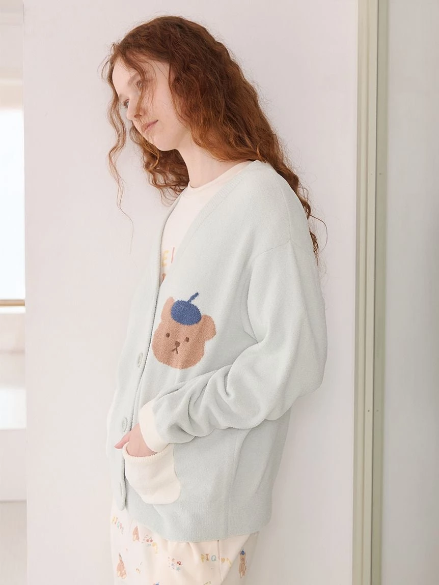 AIRY MOCO畫家小熊開襟衫 PWNT264098