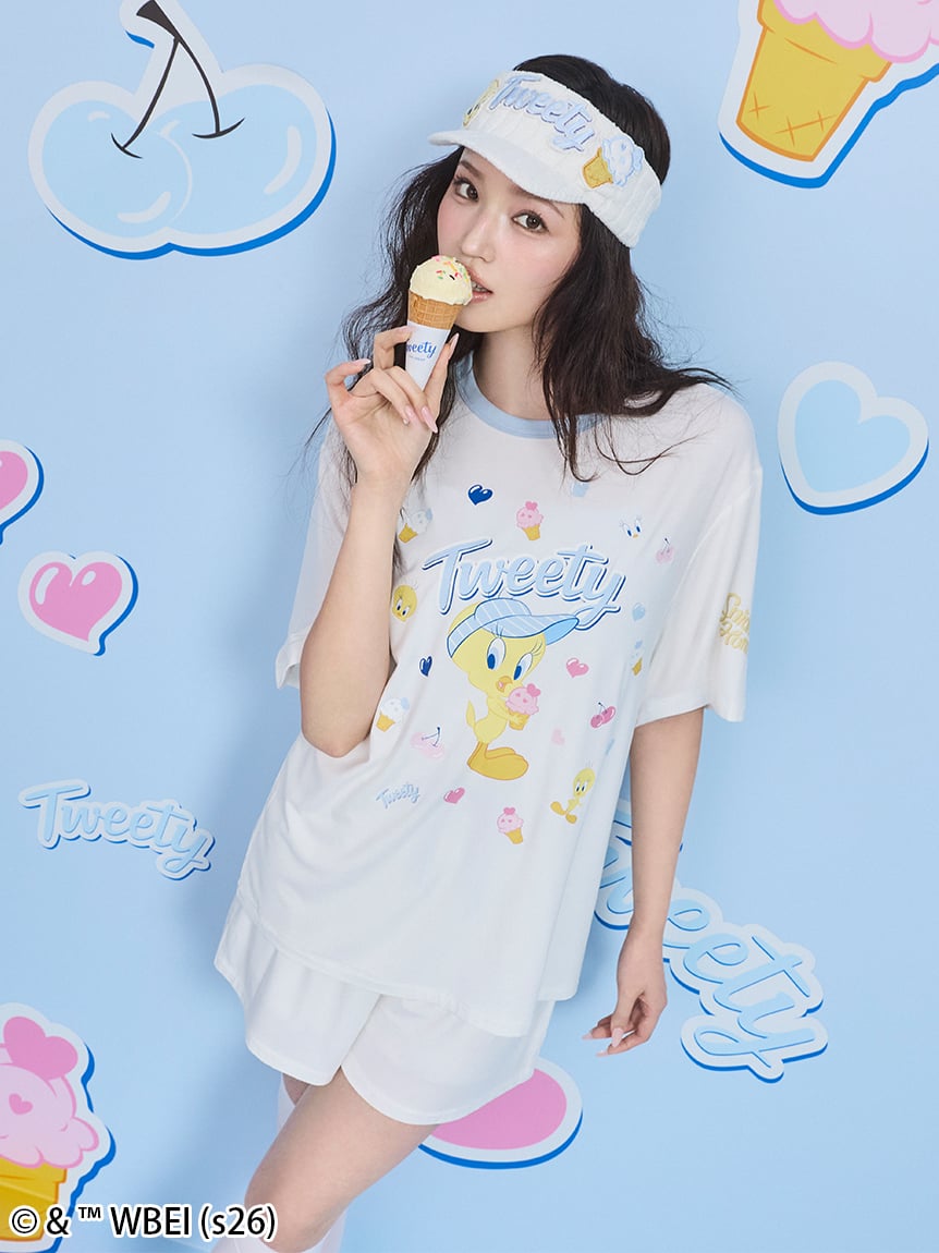 【Tweety】【接觸涼感】棉質上衣&短褲 SET SHCO262094