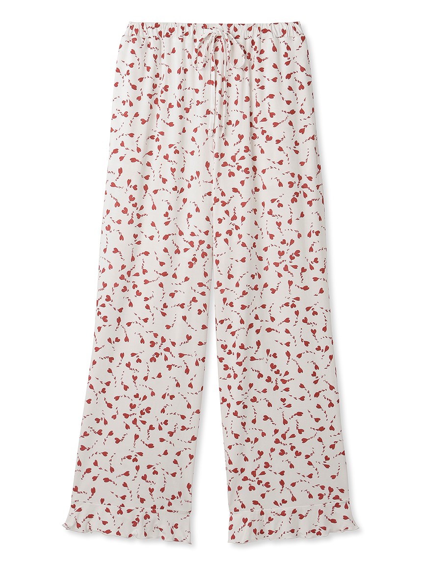 【Eco Rayon】印花捲邊長褲 SHCP234010-RED