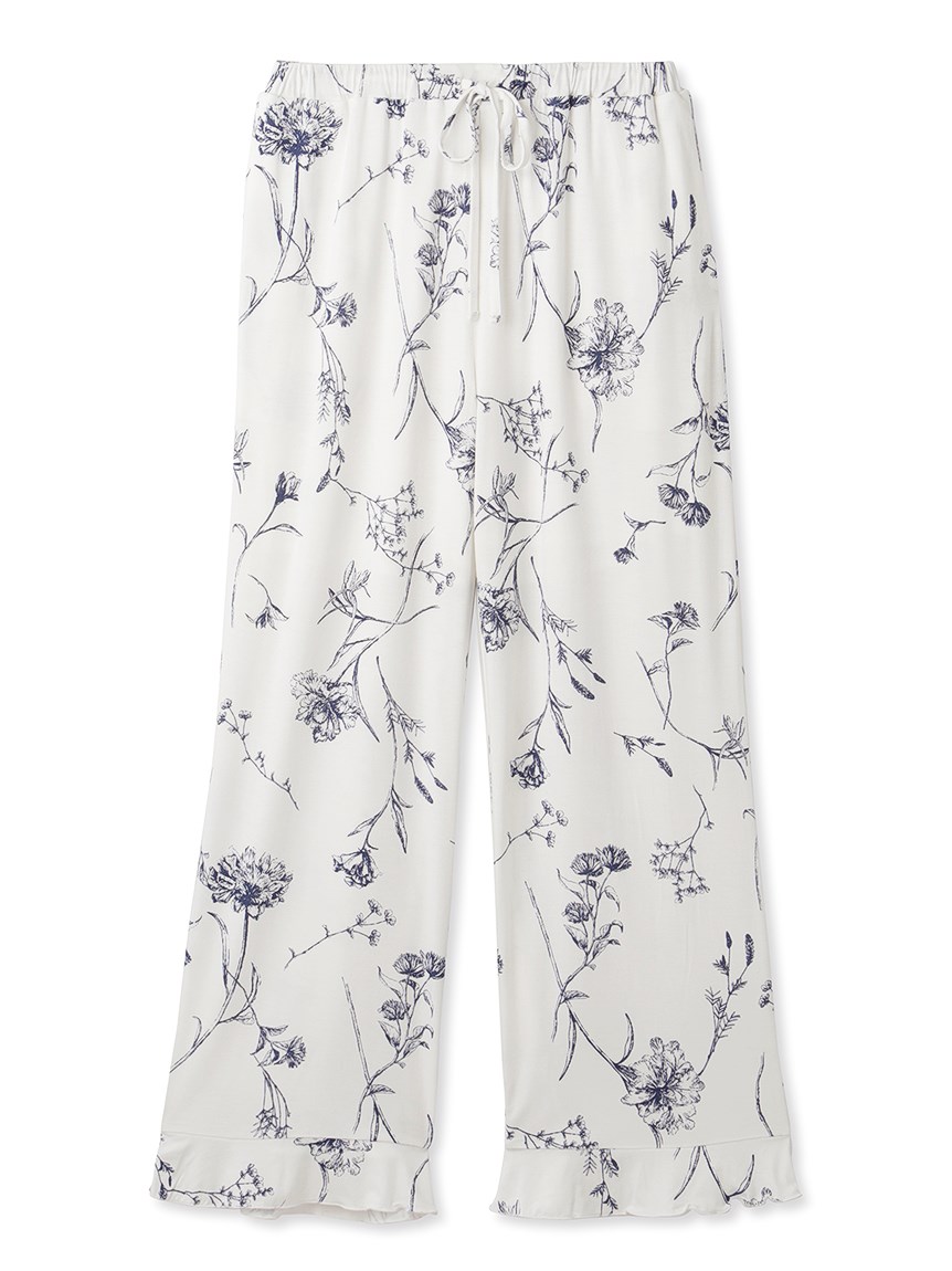 【Eco Rayon】印花捲邊長褲 SHCP234010-FLOWER