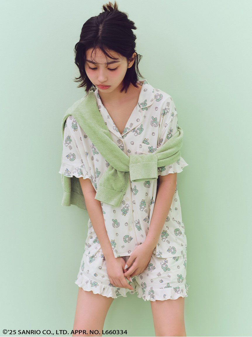 【美樂蒂】角色滿版印花圖案開襟襯衫 SHCT252090