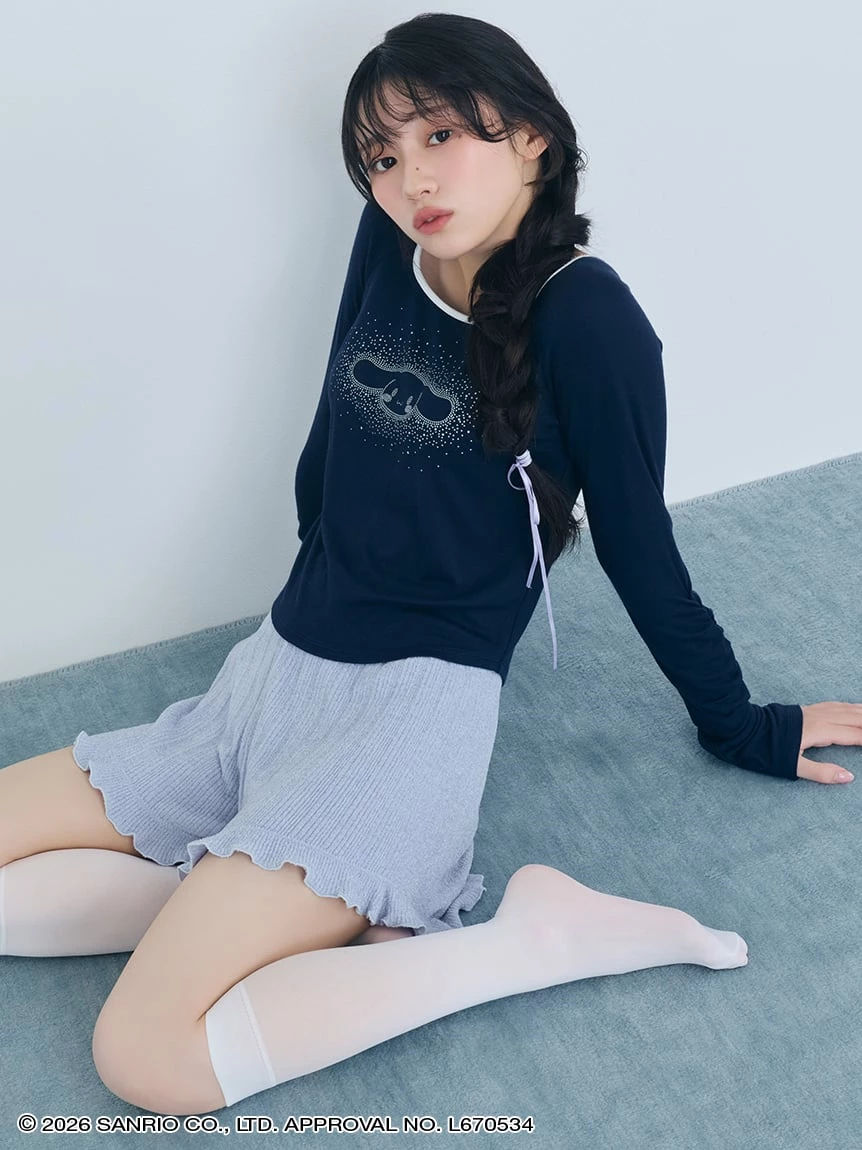 【Cinnamoroll大耳狗】亮絲印花短版T-Shirt SHCT264127