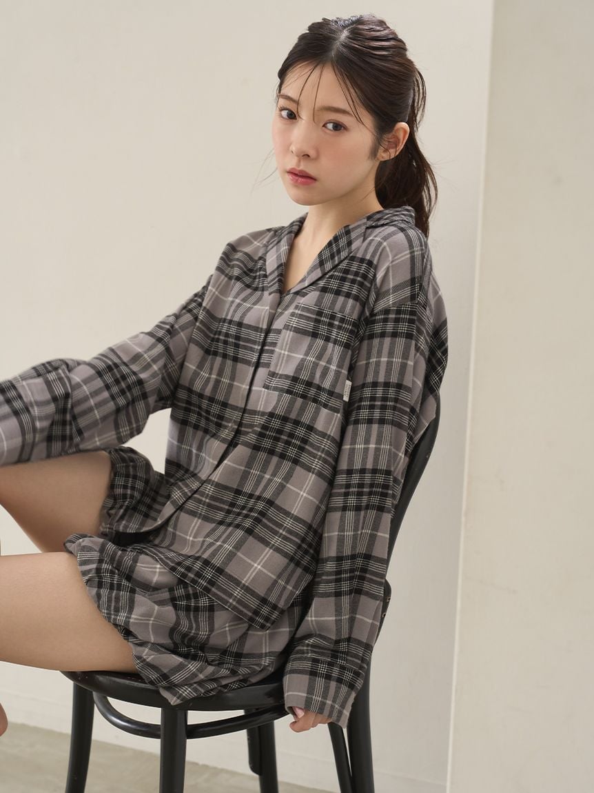 格紋開襟襯衫 SHFT261051