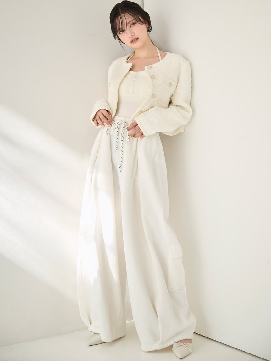 【SNIDEL/NUTMEG】寬版打摺休閒長褲 SWCP255099