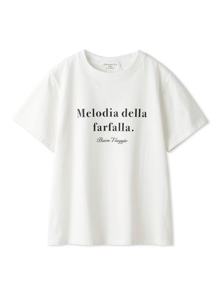 字母印花棉質混紡T-Shirt  SWCT242115-BLK