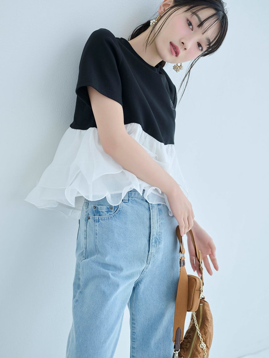 份量感荷葉拼接棉質上衣 SWCT261196