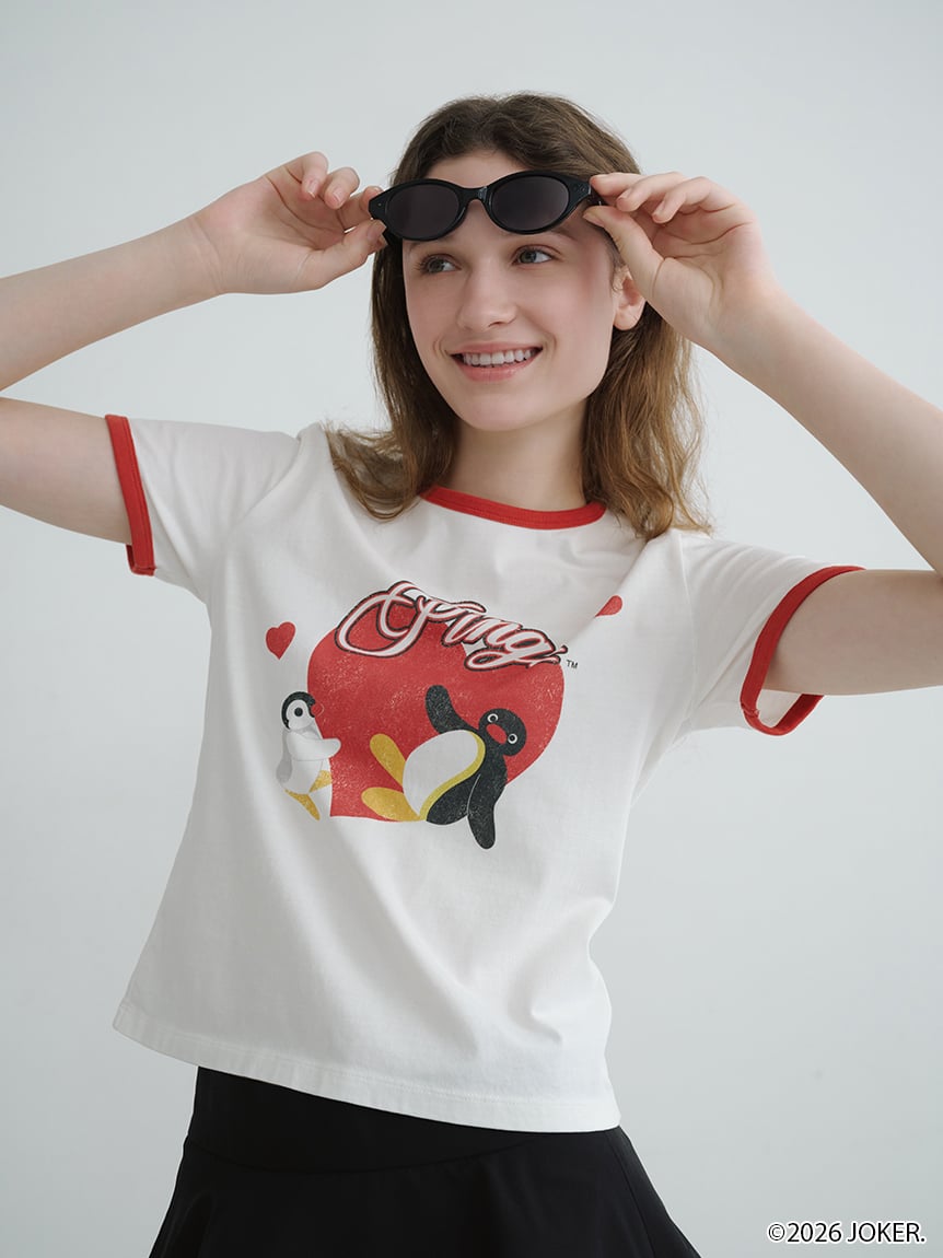 【PINGU(TM)】企鵝圖案撞色滾邊T-Shirt SWCT262100