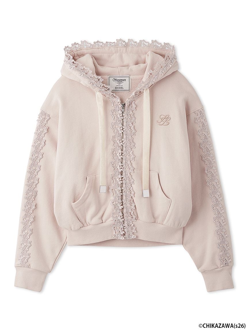 【SNIDEL×近沢レース店】聯名連帽上衣 SWCT264120-PNK