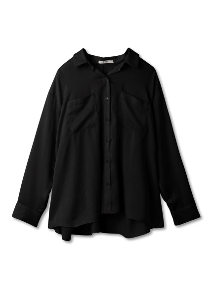 霧光落肩襯衫 SWFB234074-BLK