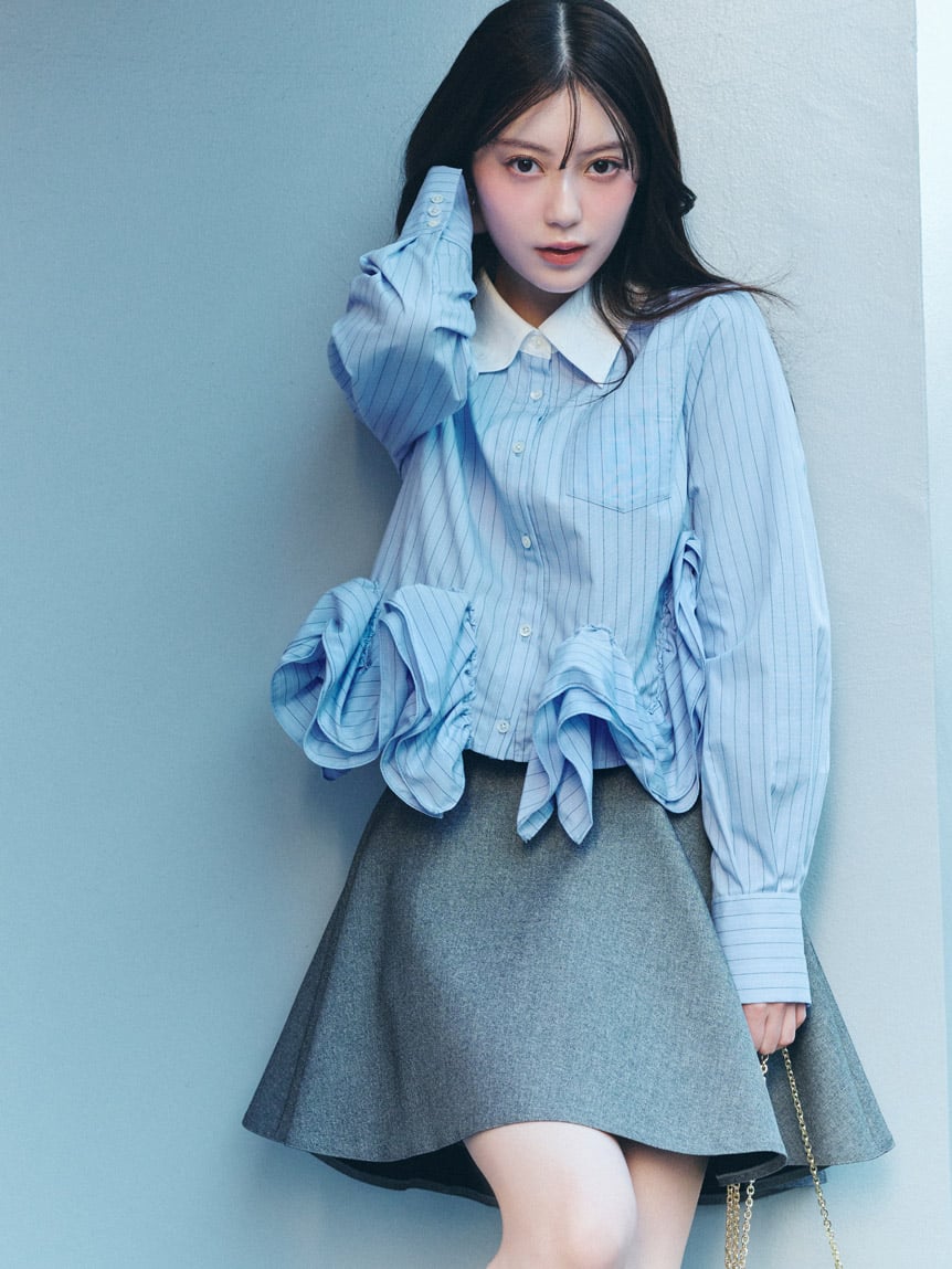 不對稱荷葉擺設計襯衫 SWFB261164