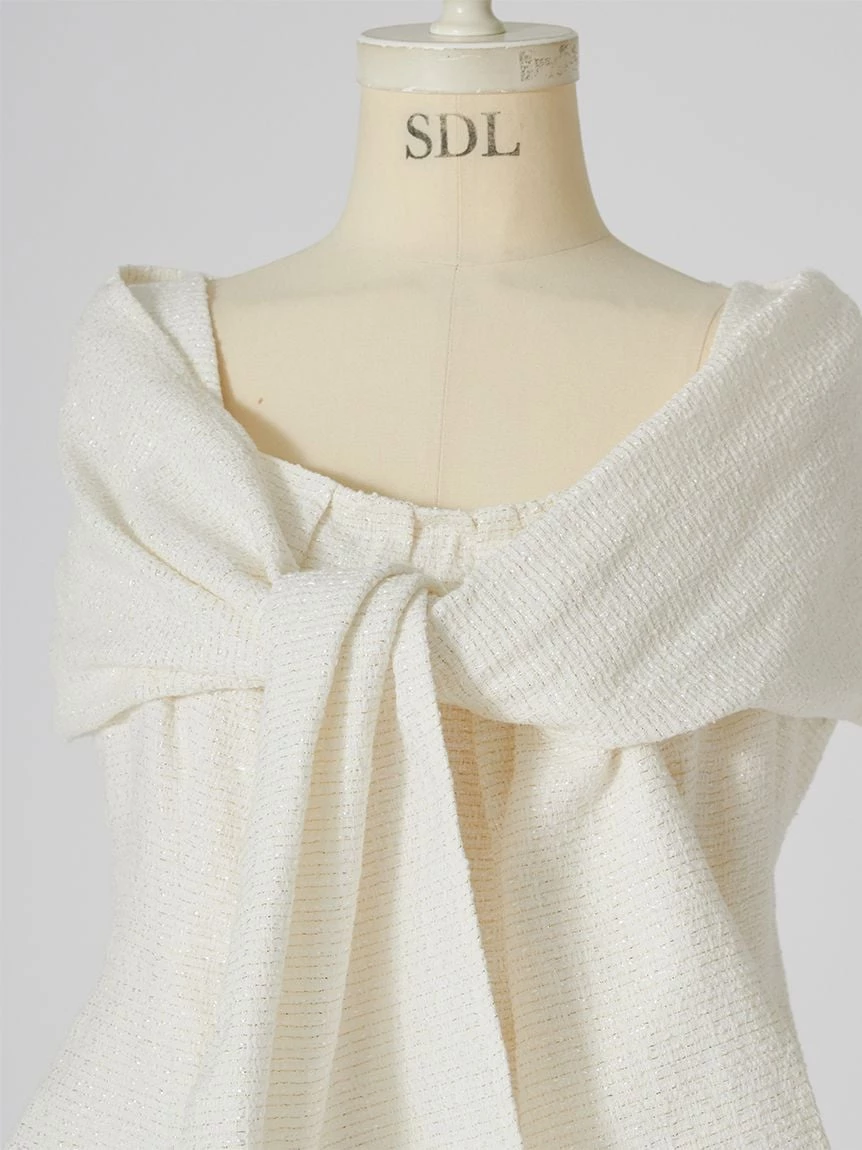 【可成套搭配】粗花呢蝴蝶結細節無袖上衣 SWFB264089