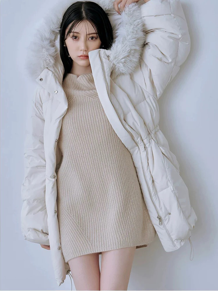 毛領羽絨長版大衣 SWFC255304