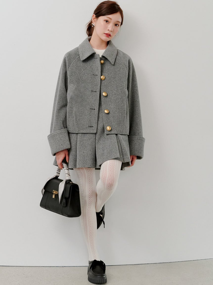立領金屬釦短版外套 SWFJ254162