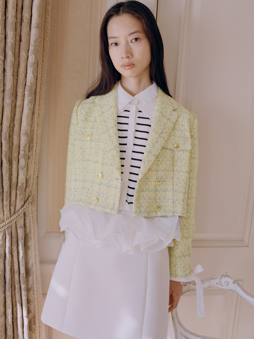 翻領粗花呢外套 SWFJ261079