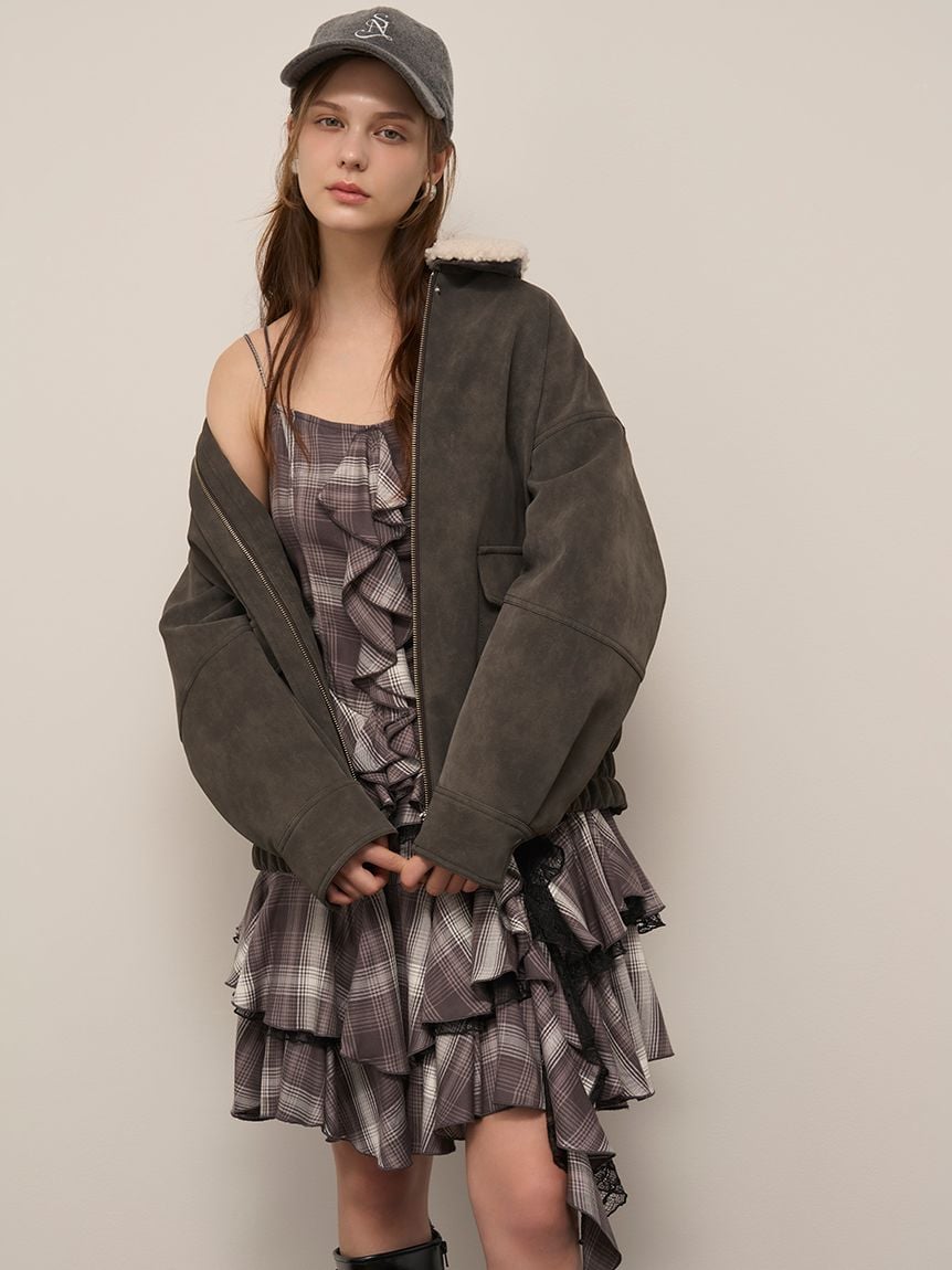 荷葉造型細肩帶連身裙 SWFO255080