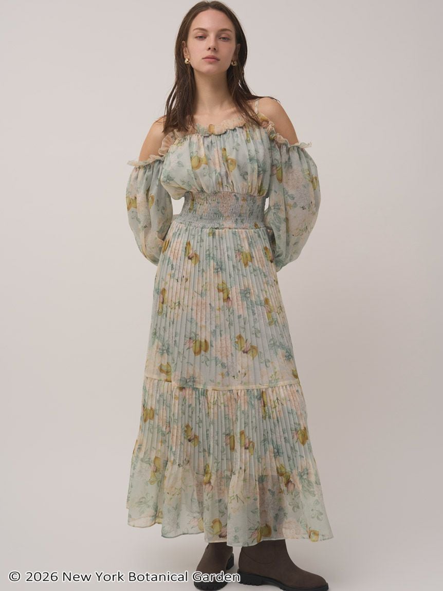 NYBG露肩印花連身裙 SWFO261095