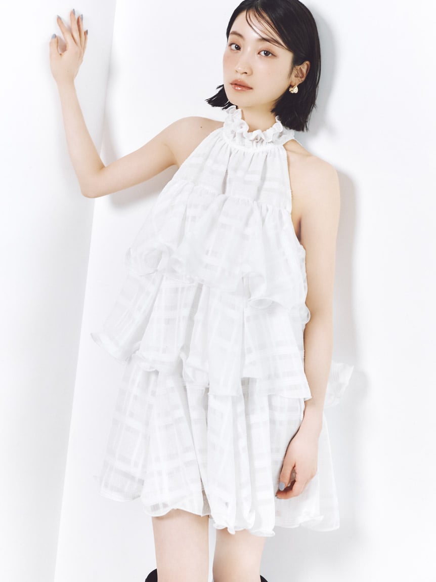 立體層疊荷葉邊連身裙 SWFO261140