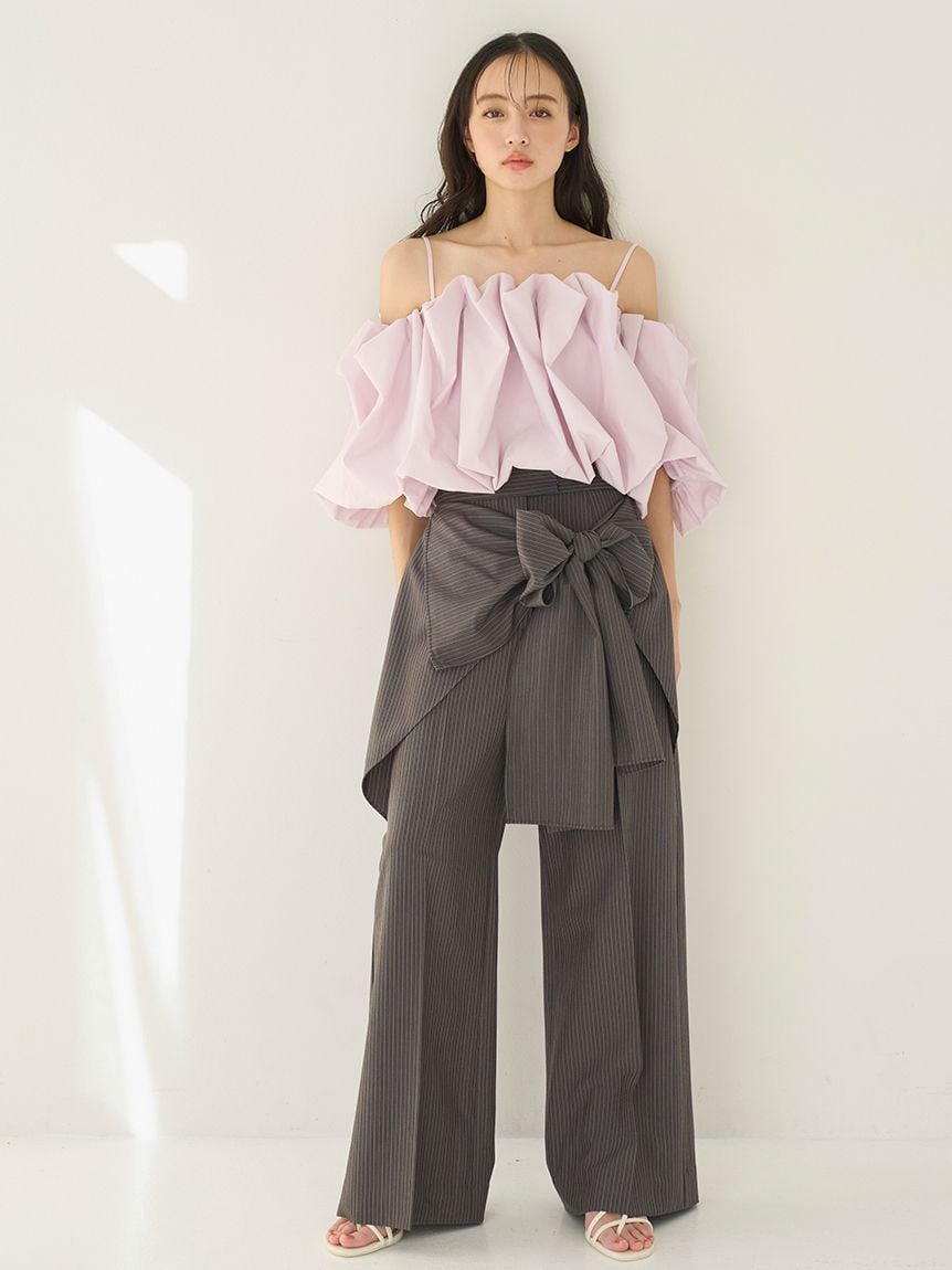 蝴蝶結緞帶2WAY設計長褲 SWFP261228