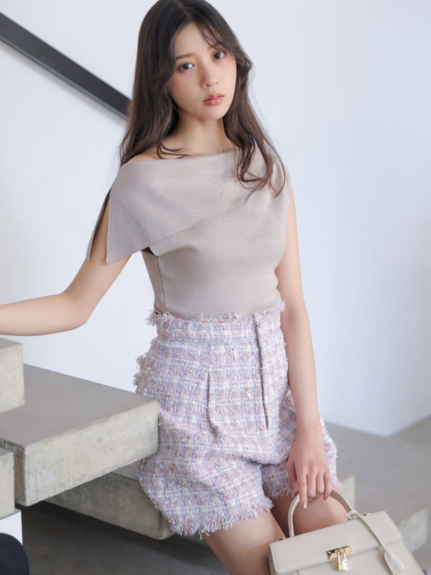【HIGH QUALITY】Fancy Tweed粗花呢短褲 SWFP262041