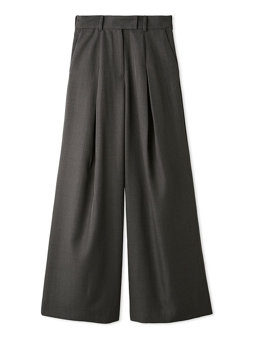 【Washable】打褶寬褲 SWFP264264-GRY
