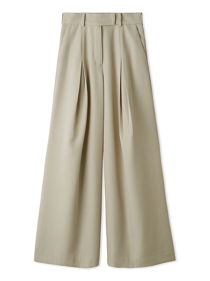 【Washable】打褶寬褲 SWFP264264-BEG
