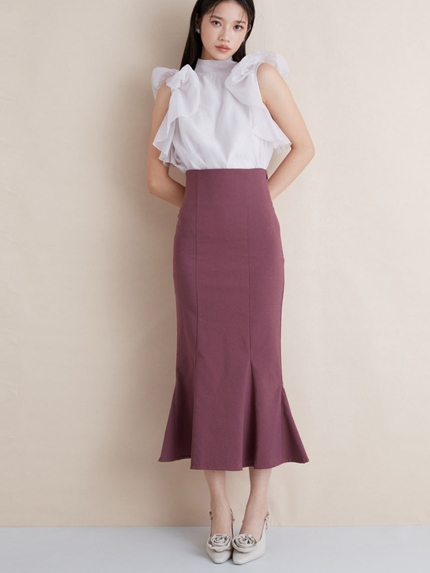 包臀合身魚尾長裙 SWFS244314-BUR