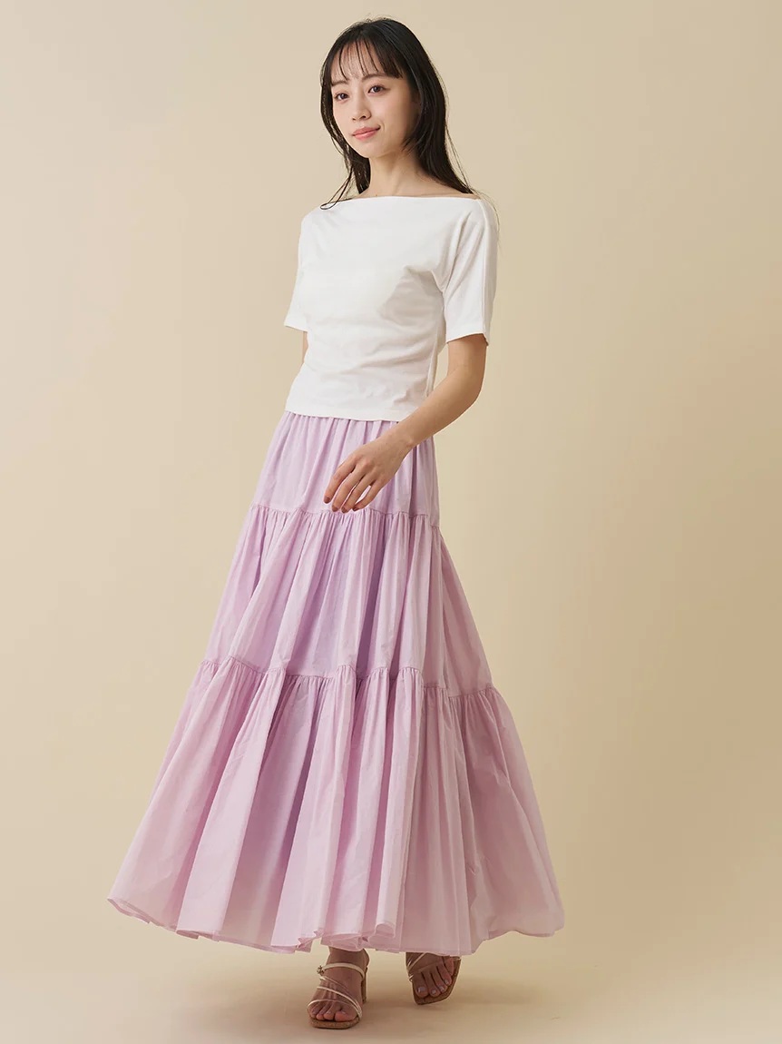 澎感喇叭剪裁長裙 SWFS261239