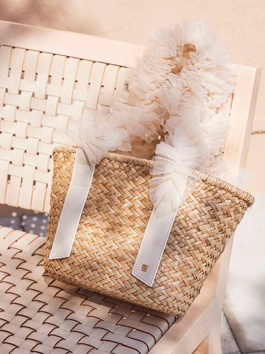 網紗提把草編肩背包 SWGB242602