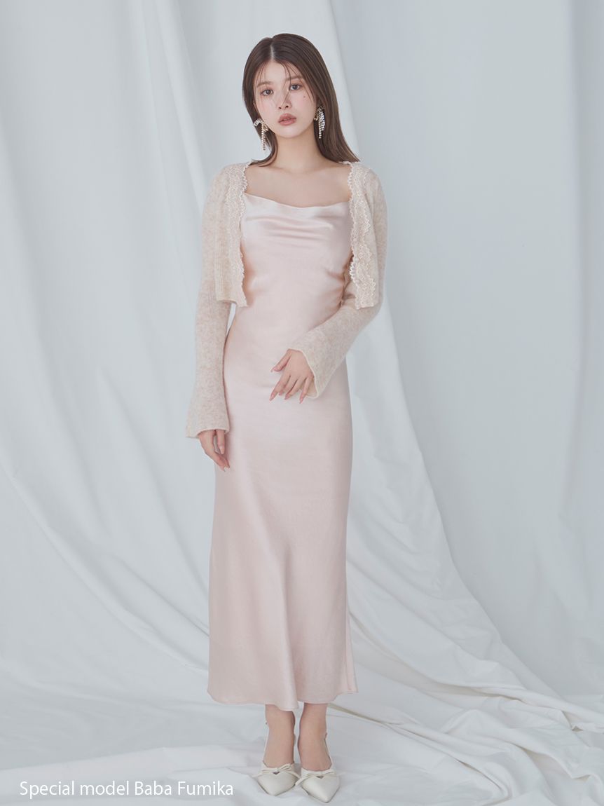 馬海毛細緻針織外套&吊帶連身裙SET SWNO255089