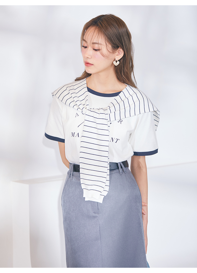 字母印花T-Shirt+披肩套裝 SWNT231256