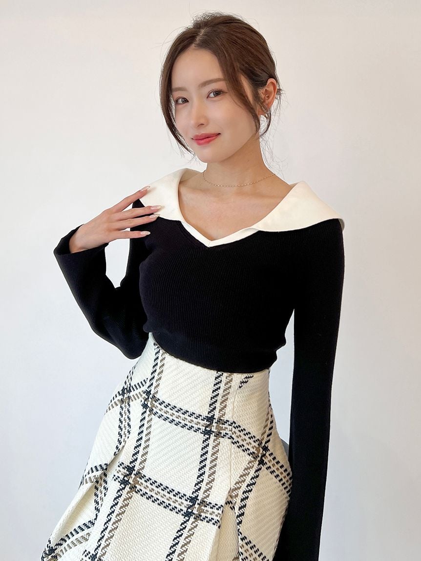 露肩針織上衣 SWNT254239