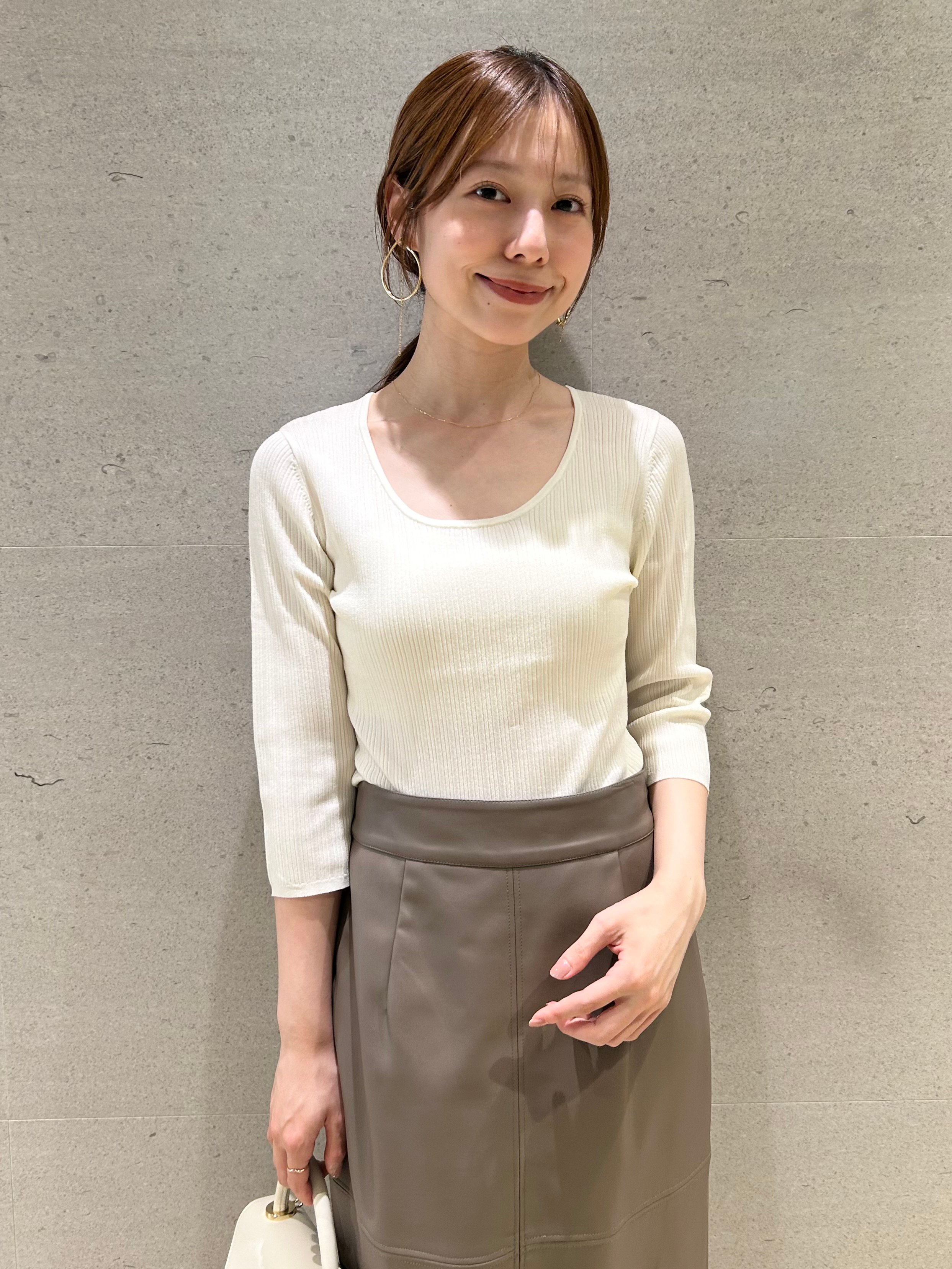 U領羅紋針織上衣 SWNT254249