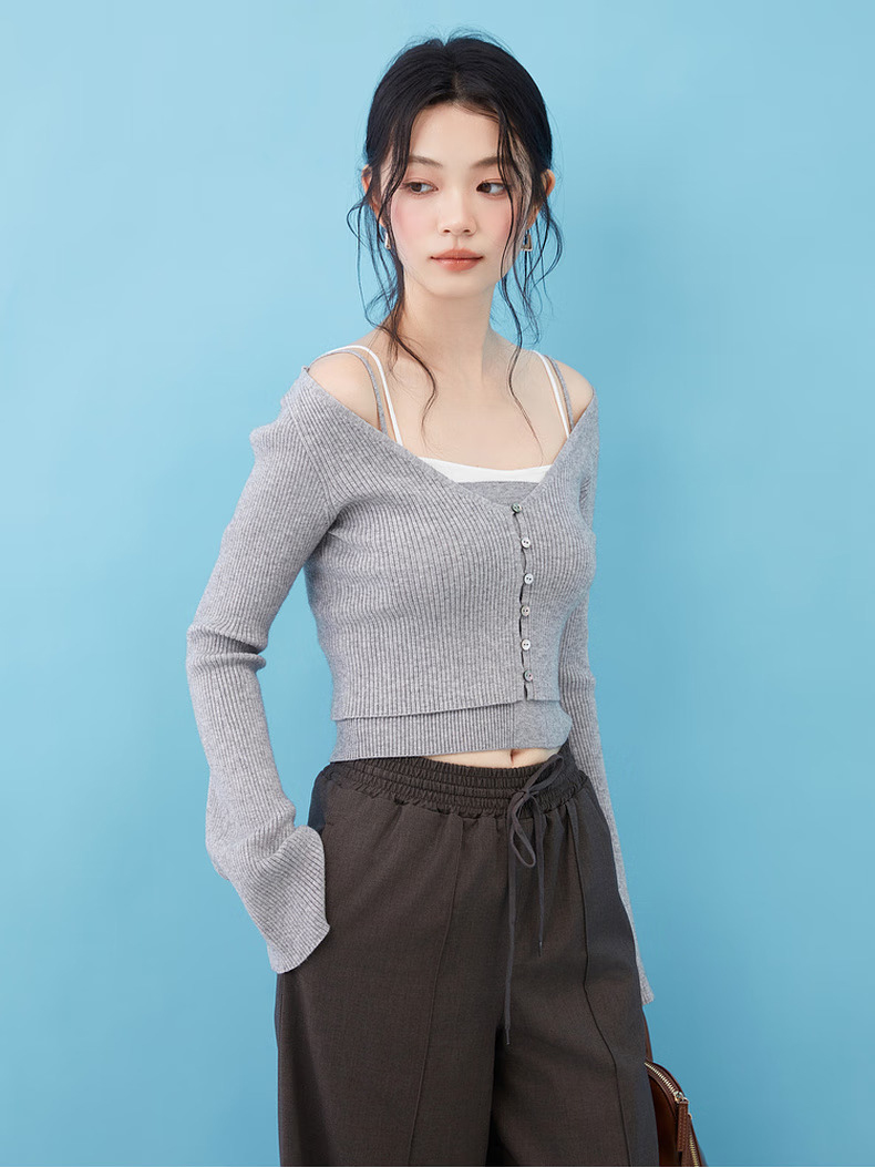 吊帶背心&V領針織外套SET SWNT254300