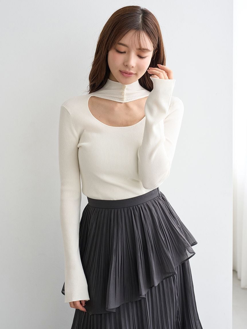 2WAY高領針織上衣 SWNT255057